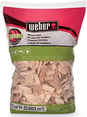 Weber Apple Wood Chips, 2 lb – Premium BBQ Smoking & Grilling Chips for Subtle, Sweet Apple Flavor – Ideal for Beef, Lamb, Poultry, Pork & Fish