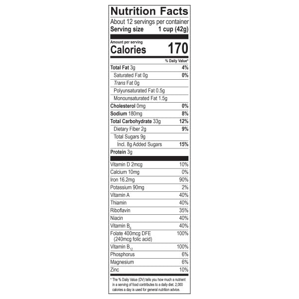 Honey Bunches of Oats with Almonds Breakfast Cereal, Almond Cereal with Oats and Granola Clusters, Family Size 18 oz Box