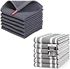Homaxy 100% Cotton Waffle Weave Kitchen Dish Cloths, Ultra Soft Absorbent Quick Drying Dish Towels, 12 x 12 Inches, 6-Pack, Dark Grey