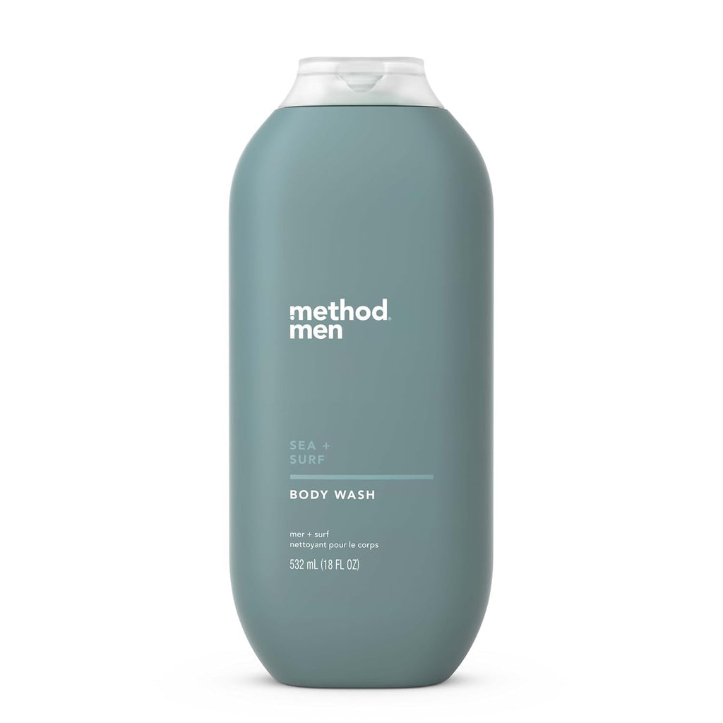 Method Men Body Wash, Sea and Surf Scent, Paraben and Phthalate Free, Quick-Lathering Cleansers, Cruelty Free, 18 oz (Pack of 1)