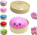 Dumpling Squishies, Glitter Dumpling Mystery Box, Colorful Dumplings Stress Balls Fidget Sensory Toy, Stocking Stuffers with Food Steamer Stretchy Desk Toys