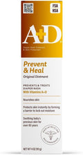 A+D Original Diaper Rash Ointment Prevents & Treats Diaper Rash, Moisturizing Skin Protectant with Vitamins A & D, Healing Skin Ointment for Dry and Cracked Skin 4oz