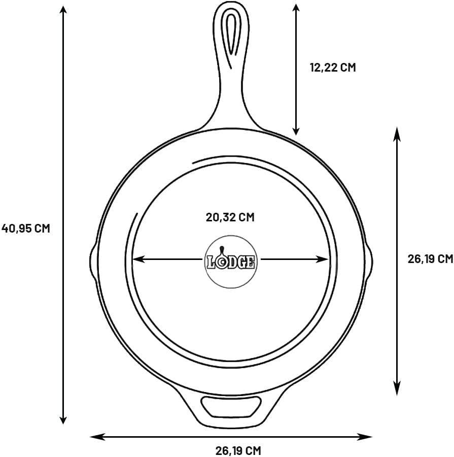 Lodge Seasoned Cast Iron Skillet - PFAS-Free, Non-Toxic Cookware - Use with an Oven, Stove, Grill, or Campfire - Naturally Non-Stick & Oven Safe - 10.25 Inches