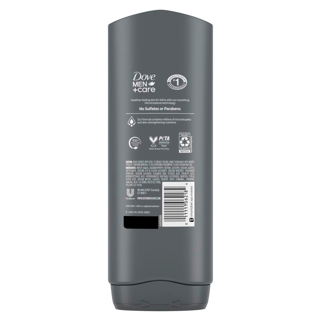 DOVE Men + Care Body Wash and Face for Fresh, Healthy-Feeling Skin Extra Fresh Cleanser That Effectively Washes Away Bacteria While Nourishing Your 13.5 oz