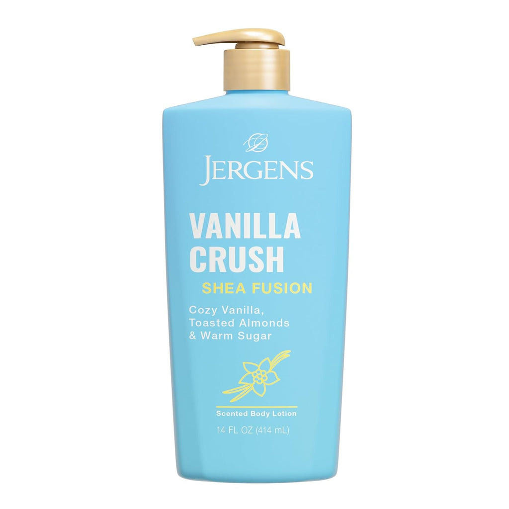 Jergens Shea Fusion Vanilla Crush Body Lotion for Dry Skin, Moisturizing Body Lotion with Shea Butter and Vitamin E, 14 fl oz