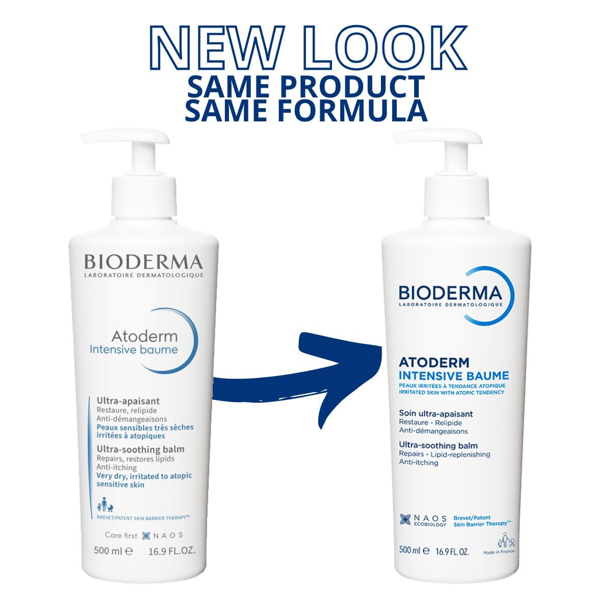 Bioderma Atoderm Intensive Balm, Hydrating Balm for Dry to Atopic Sensitive Skin, Face & Body Moisturizer with Ultra Soothing Anti-Itching Formula, Fragrance-Free, Non-Greasy & Non-Sticky for Family