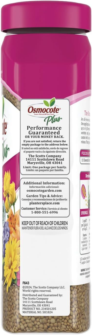 Osmocote Smart-Release Plant Food Plus Outdoor & Indoor1 - Granular, Continuous Release Plant Fertilizer with 11 Essential Nutrients, 2 lbs.