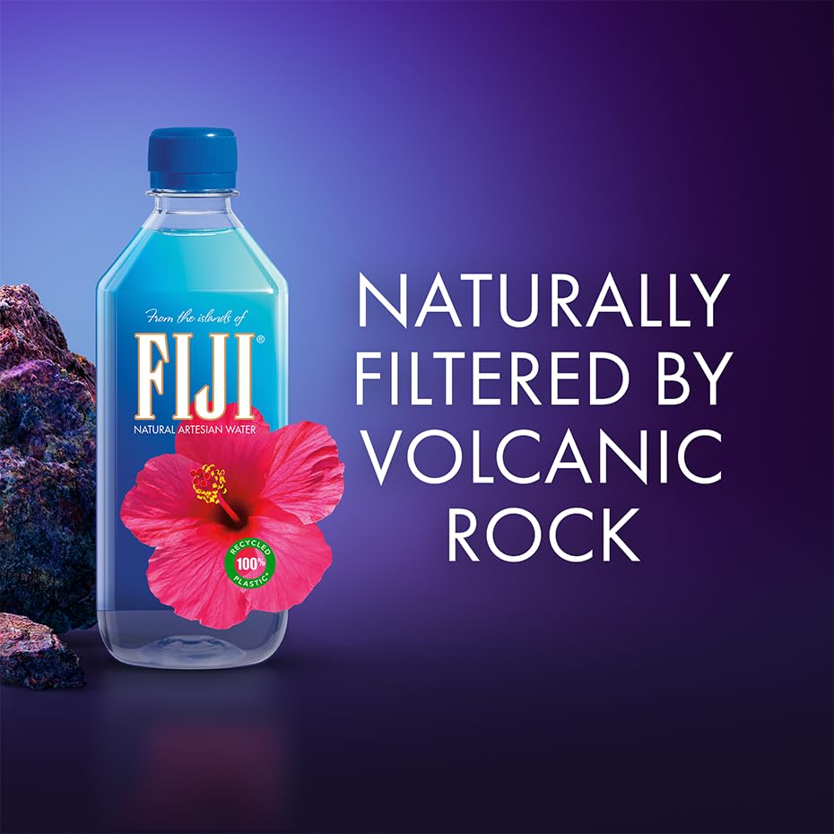 FIJI Artesian Bottled Water, 500 mL (16.9 fl oz), Pack of 24