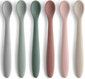 6-Piece Silicone Baby Feeding Spoons, First Stage Infant Spoons, Soft-Tip Easy on Gums I Baby Training Spoon | Infant Utensils Feeding Supplies, Dishwasher...