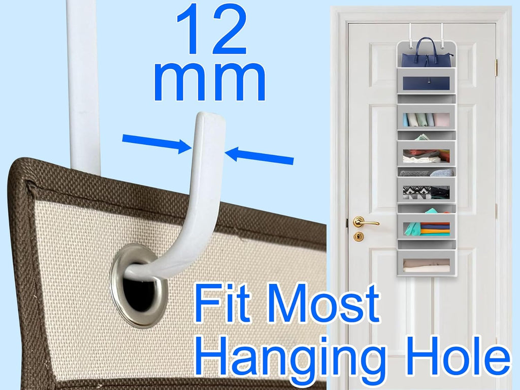 Mars-Rock Over the Door Hooks 4Pcs L=5.5" Fit 1 3/8" Door Steel with White Rubber Coating Hanging Towel Robe Clothing Hanger for Bathroom Room Wreath Ironing Board Holder Cute Thin Single Heavy Duty
