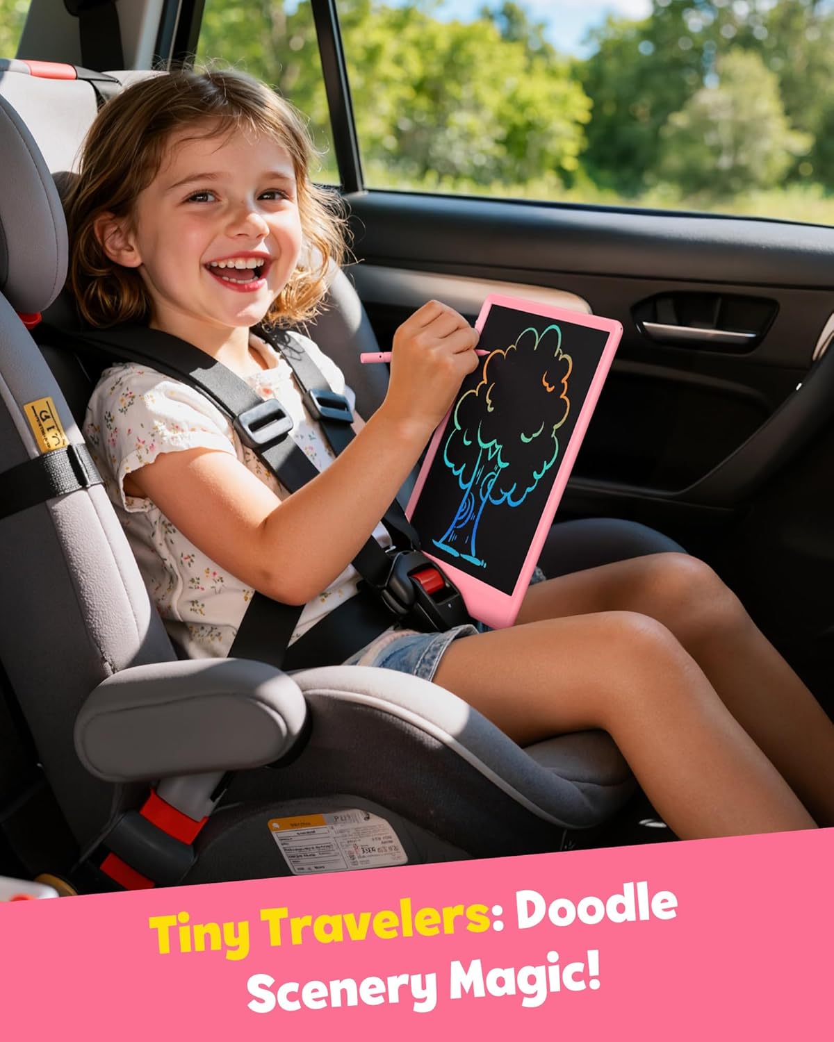 TEKFUN LCD Writing Tablet for Kids, 10-inch Coloring Drawing Pad, Mess Free Doodle Board, Easter Gifts for Girls and Toddlers, Toys for 3 4 5 6 7 8 Year Old Boys (Pink)