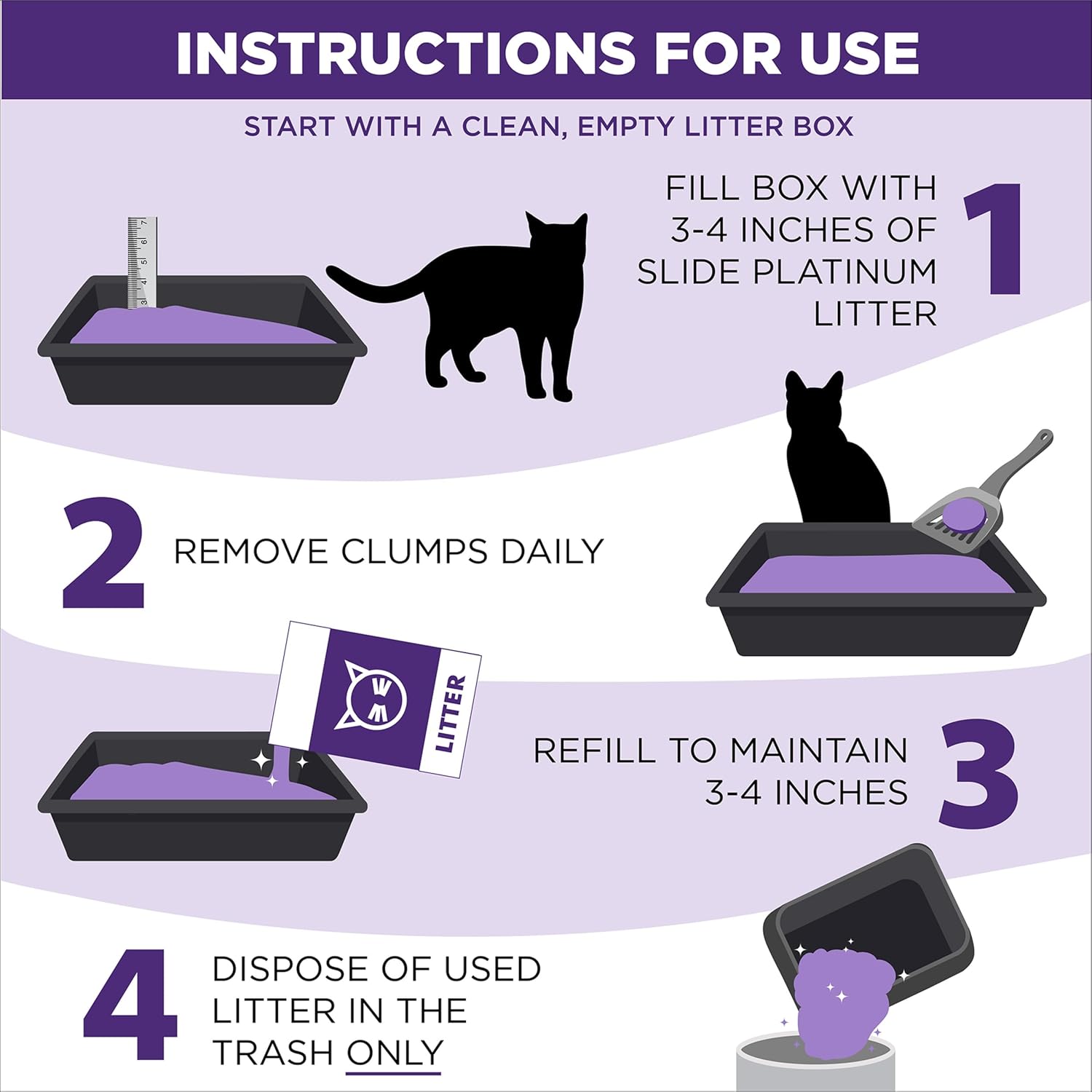ARM & HAMMER Clump & Seal SLIDE Platinum Multi-Cat Clumping Cat Litter, Easy Clean Technology with No Scrubbing, 14-Day Odor Control, 37 lbs