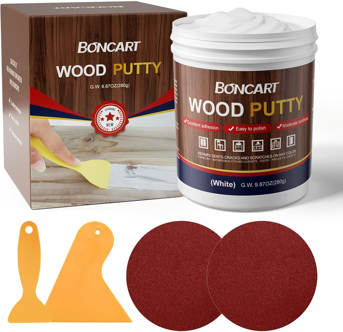 BONCART Wood Filler,Wood Putty,Wood Filler Paintable,Wood Repair Putty