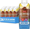 Carnation Breakfast Essentials Ready to Drink with Fiber, Rich Milk Chocolate, 8 FL OZ Carton (Pack of 24)