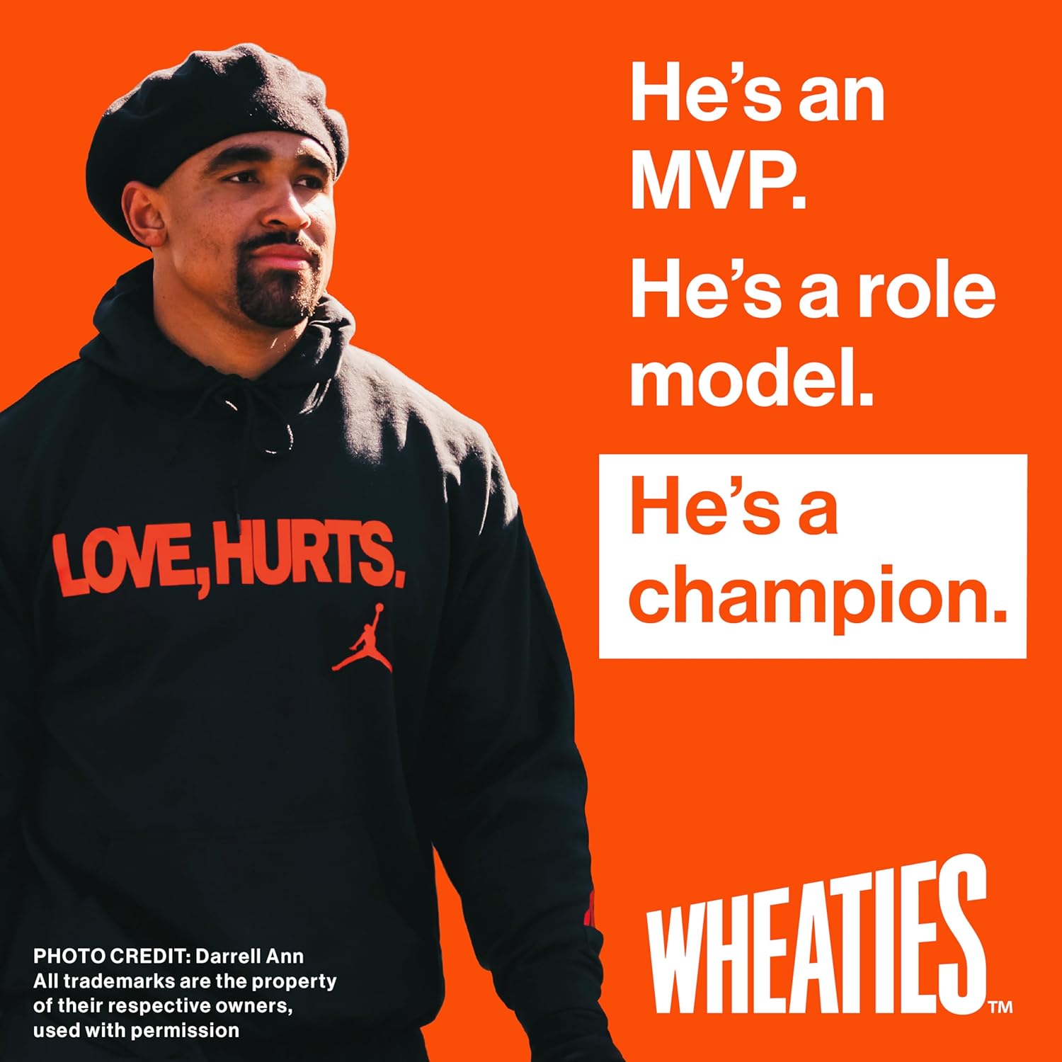 Wheaties Cereal, Breakfast of Champions, Jalen Hurts Cereal Box, 100% Whole Wheat Flakes, 15.6 oz