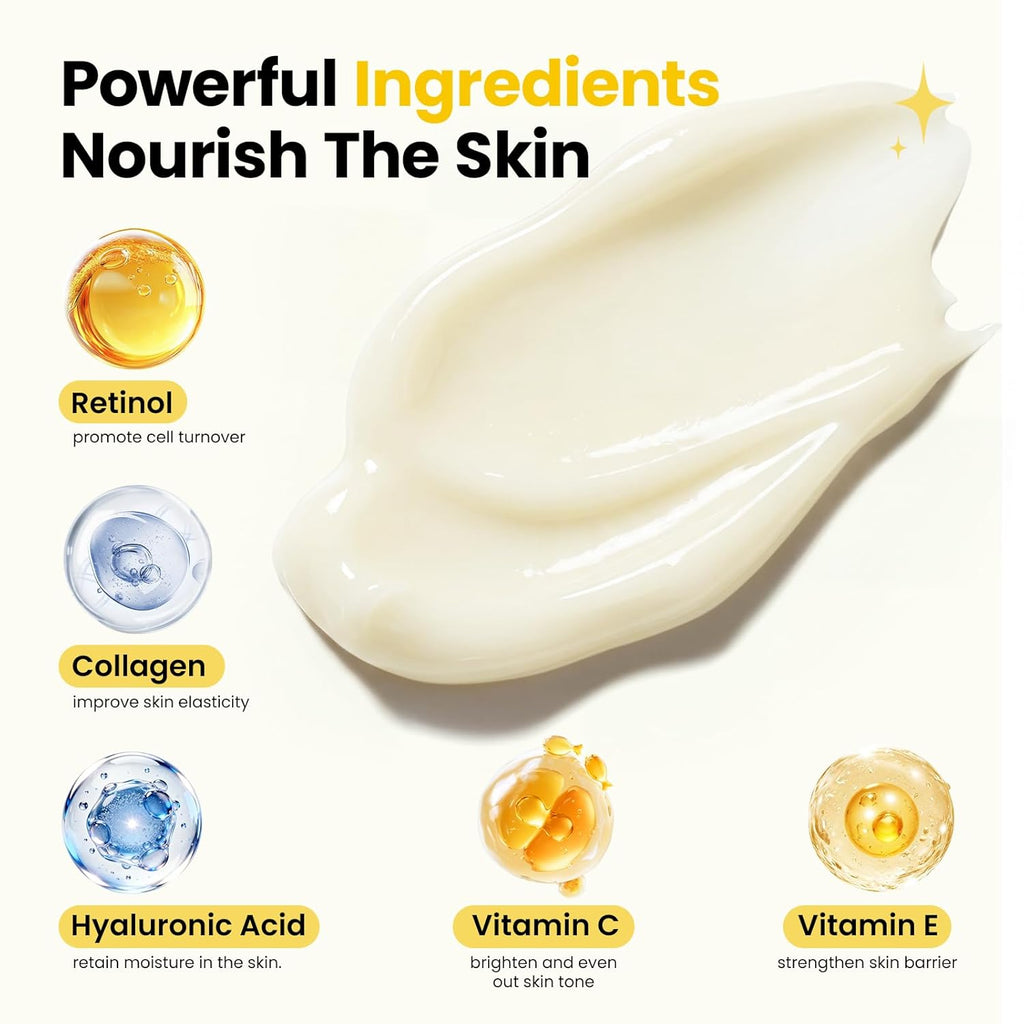 Retinol Cream for Face Anti Aging: Wrinkle Cream for Face Neck with Collagen Hyaluronic Acid - Night Moisturizer for Men Women - Facial Skin Care Gift for Mom Dad Sister (1.7 Fl Oz (Pack of 1))