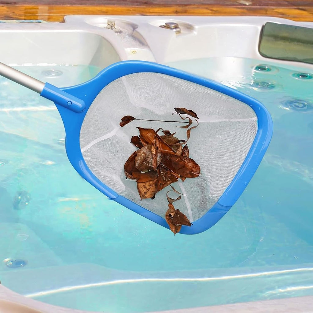 TidyMister Hot Tub Skimmer Spa Net with 12'' Aluminum Pole Ultra Fine Mesh Net Handy Leaf Skimmer for Small Above Ground Pools Pick Up Fine Debris Lightweight Net