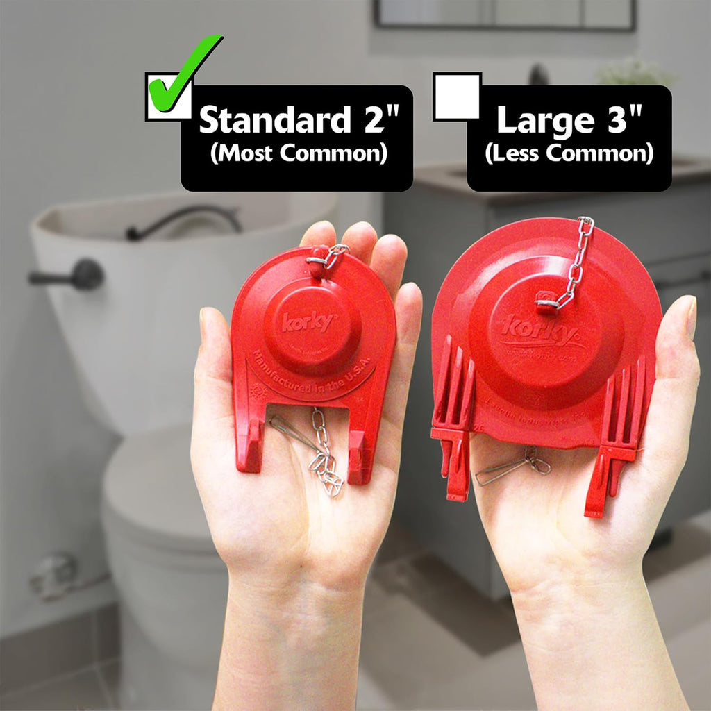 Korky Ultra Standard 2-Inch Universal Toilet Flapper - Long Lasting Rubber - Easy to Install - Made in USA, 100BP