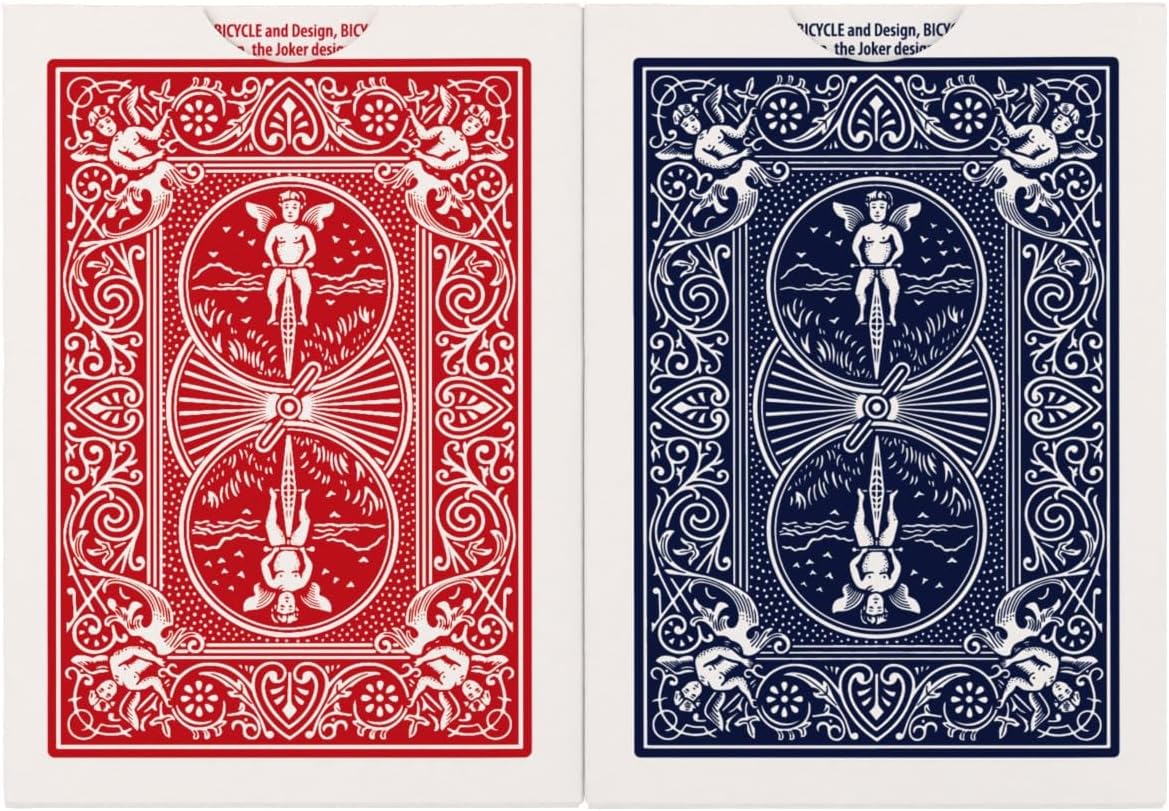 Bicycle Rider Back Playing Cards, Standard Poker Size Deck of Cards, Red & Blue (2 Pack), Classic Cards for Poker, Blackjack, Family Game Night & Card Games, Fun for All Ages