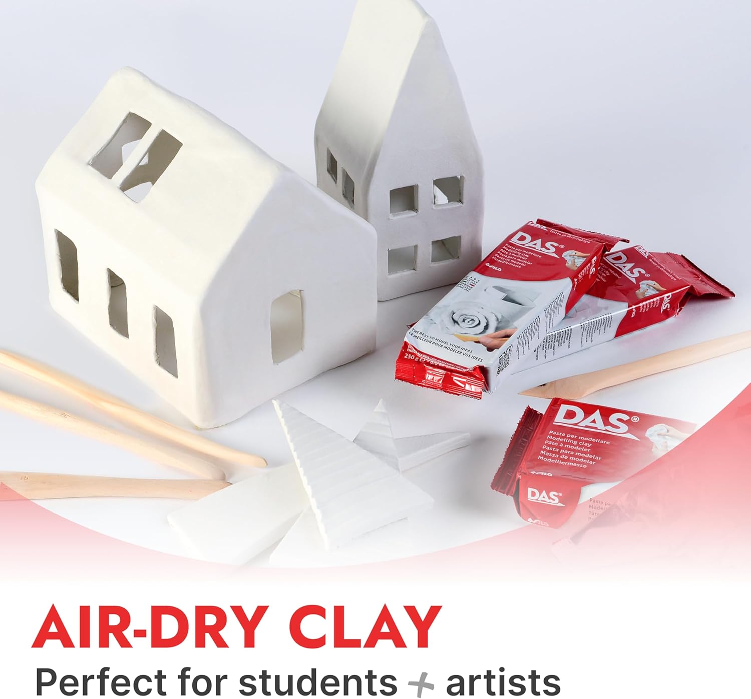 DAS Air-Hardening Modeling Clay, 2.2 Lb. Block, White Color (387500)