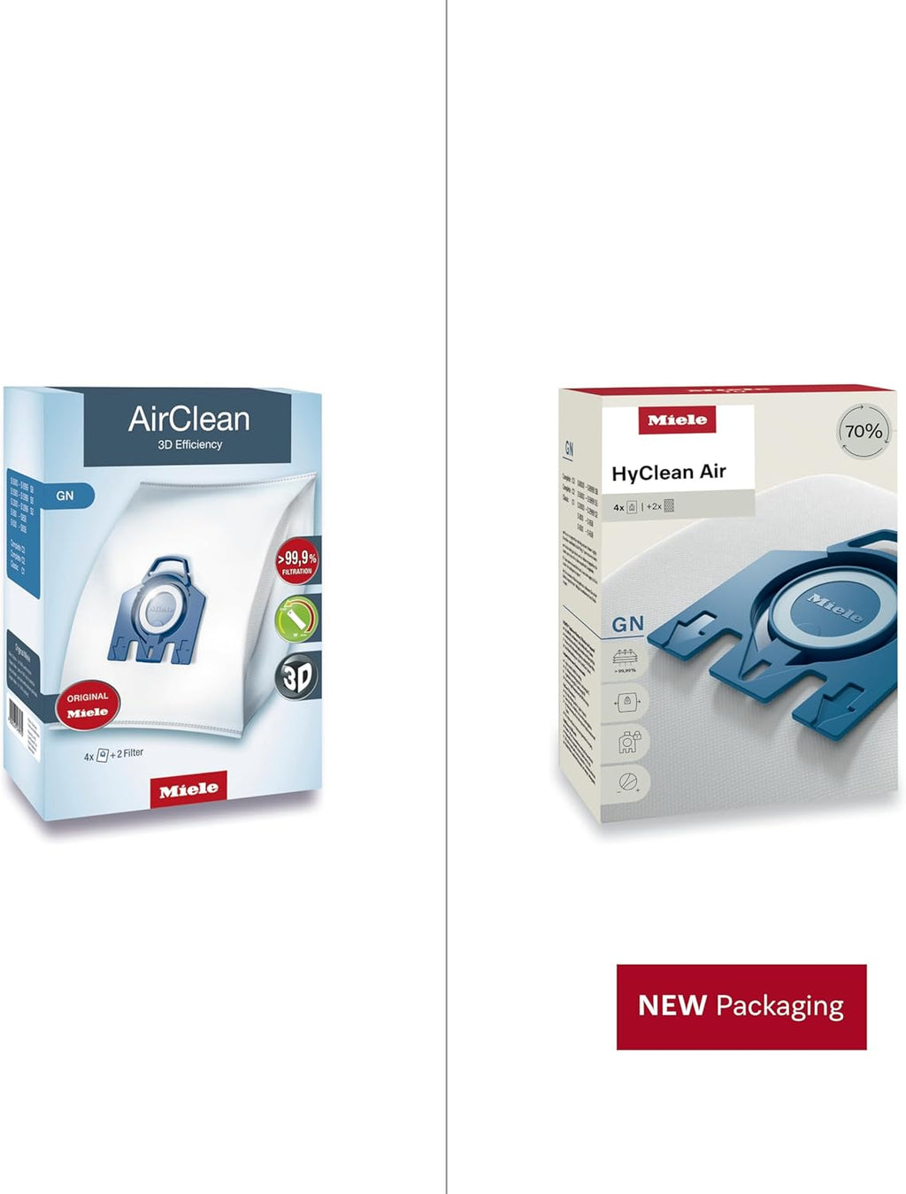 Miele Genuine AirClean GN Vacuum Cleaner Bags, 4 Bags Included, for Miele Complete C2 and C3 Vacuum Cleaners