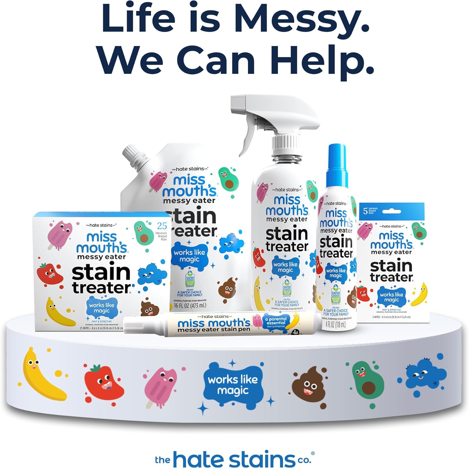 Miss Mouth's Messy Eater Stain Treater Spray - 4oz Stain Remover - Newborn & Baby Essentials - No Dry Cleaning Food, Grease, Coffee Off Laundry, Underwear, Fabric