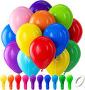Bezente Assorted Rainbow Latex Balloons, 100 Pack 12 inch Round Helium Bright Color Balloons for Birthday Bridal Shower Wedding Party Decorations