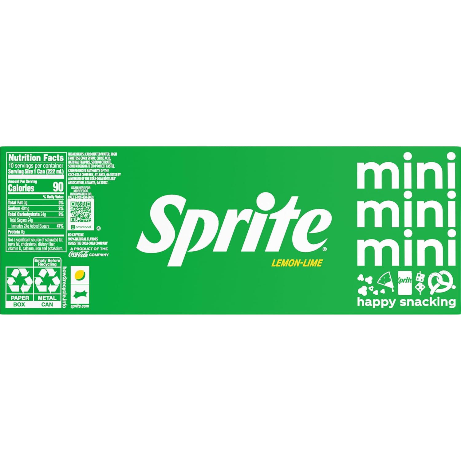 Sprite Lemon Lime Soda Soft Drinks, 7.5 fl oz, 10 Pack,Cans