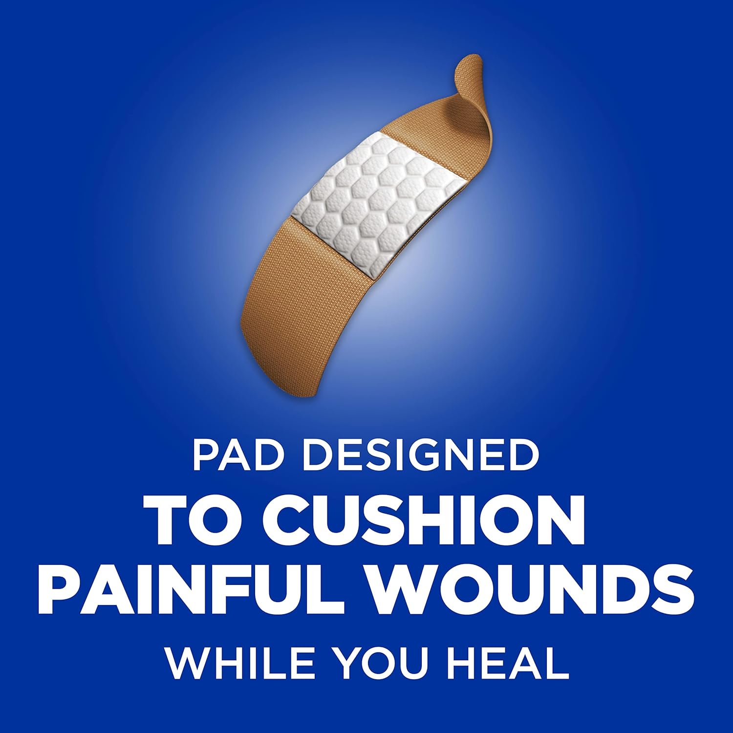 Band-Aid Brand Flexible Fabric Sterile Adhesive Bandages, Comfortable Cushioned Wound Care & Protection for Minor Cuts, Scrapes & Burns, First Aid, Hurt-Free Comfort Pad, One Size 1x3 In, 100 Count