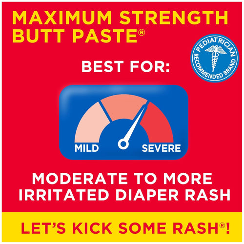 Boudreaux’s Butt Paste Max Strength Diaper Rash Cream for Baby, Ointment With Zinc Oxide, 4 oz Tube