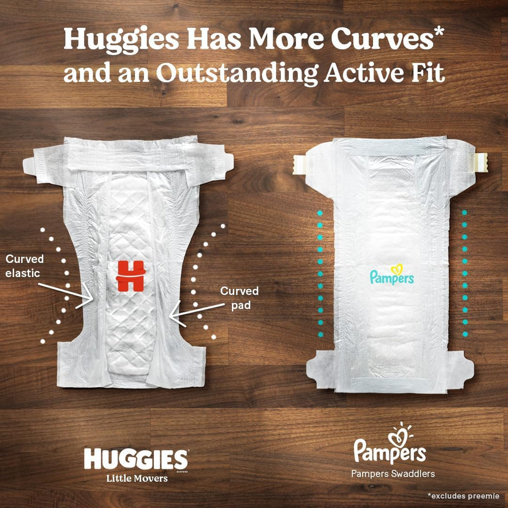 Huggies Size 5 Diapers, Little Movers Baby Diapers, Size 5 (27+ lbs), 132 Count (2 Packs of 66), Packaging May Vary