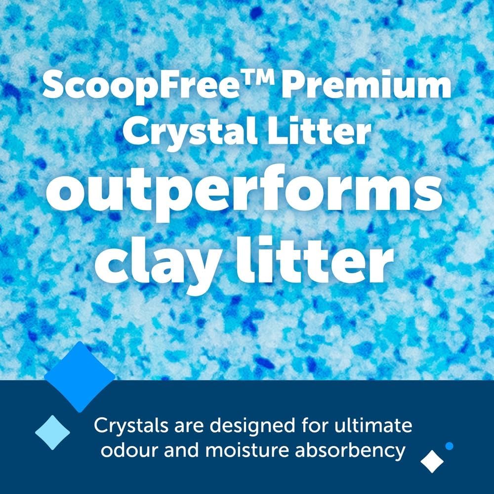 PetSafe ScoopFree Premium Crystal Cat Litter - Outperforms Clay Litter - Refill Packs - Reusable Tray Compatible - Fresh Scent - 4.3 lb Bags - 2 Pack