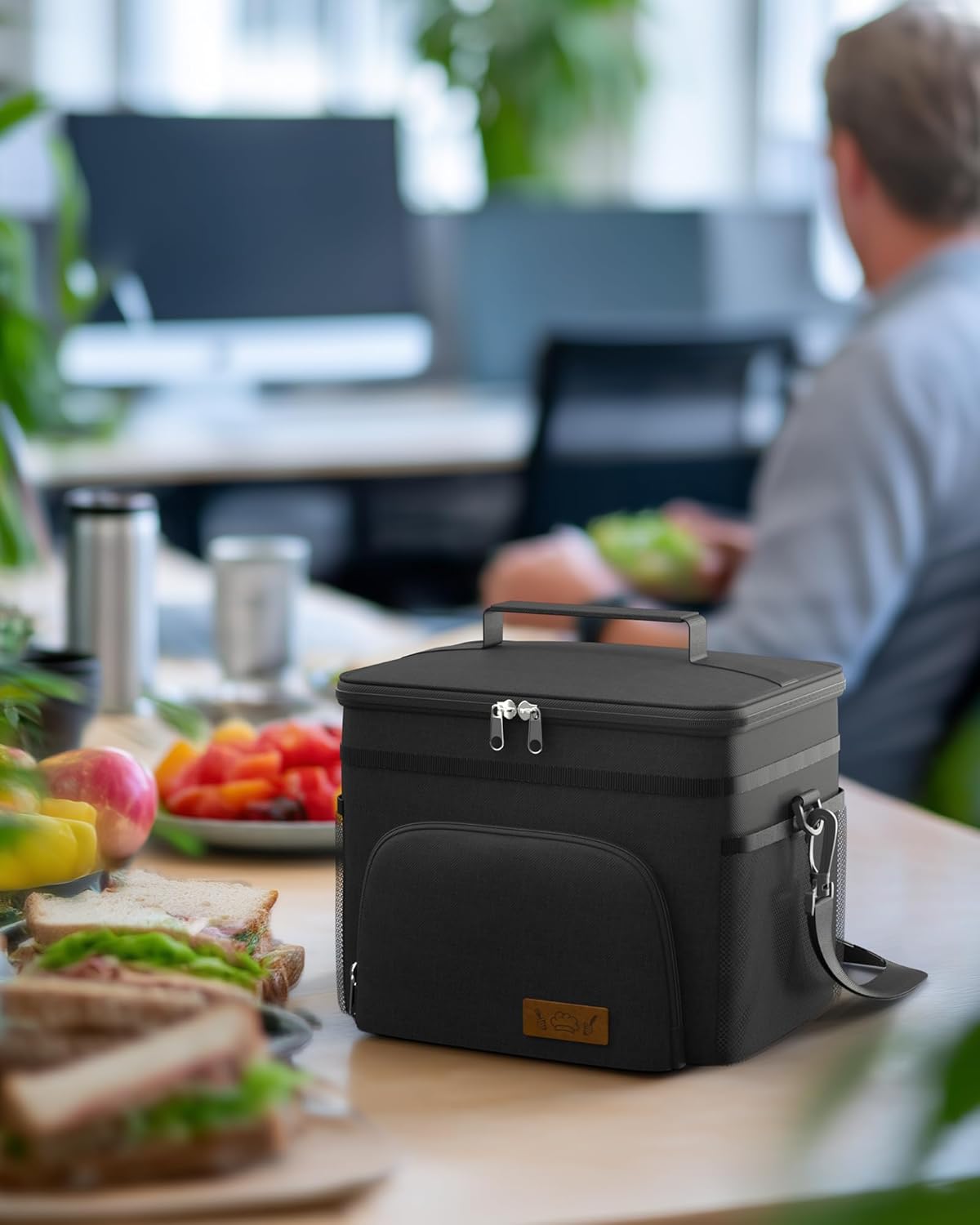 HOTOR Insulated Lunch Box for Men & Women - Leak-Proof Cooler Lunch Bag with 4 Pockets