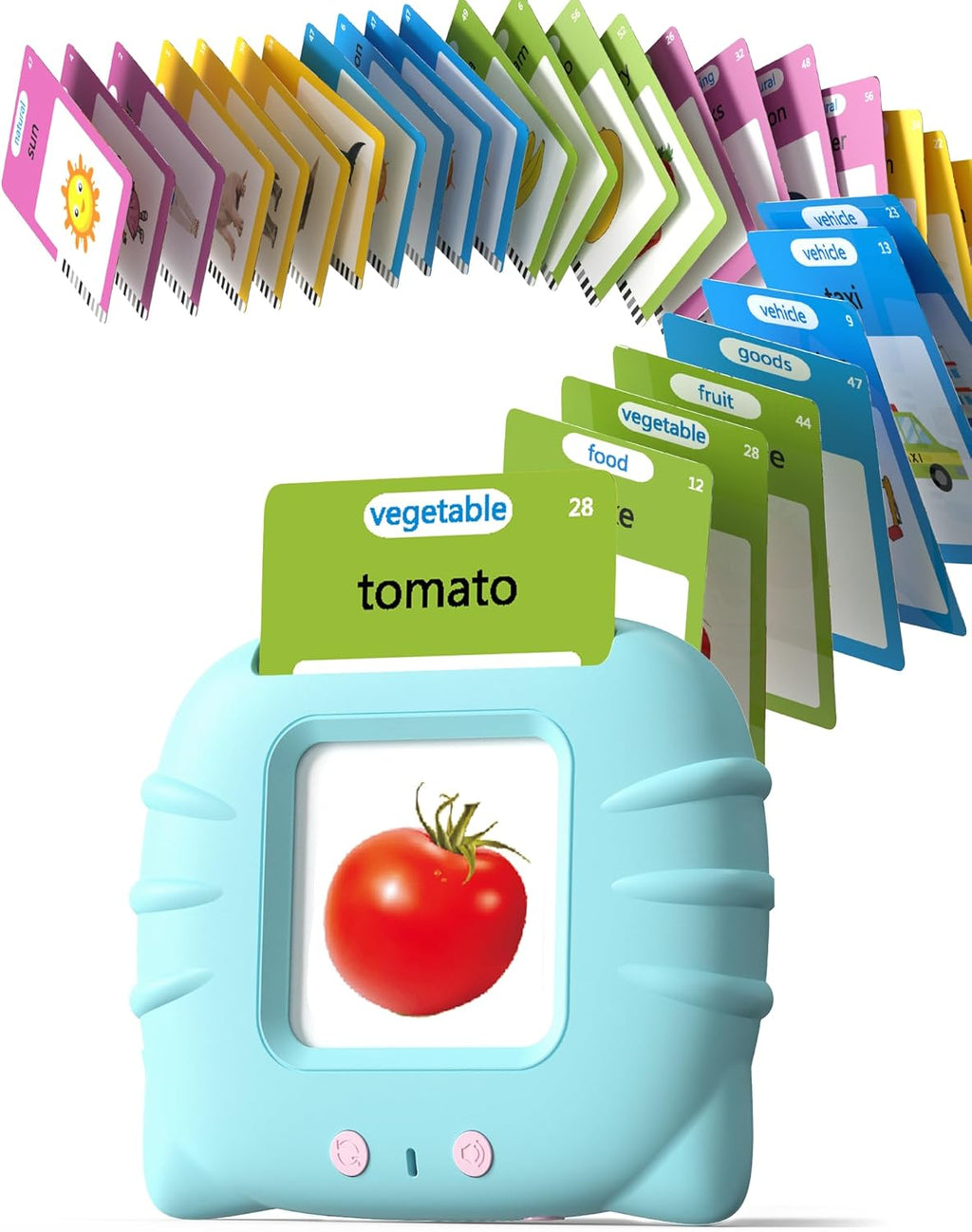 Airbition Talking Flash Cards for Toddlers 1 2 3 4 Year Olds, Montessori Language Learning with 224 Words, Pocket Speech Therapy Tools, and Speech Development Educational Playthings for Children
