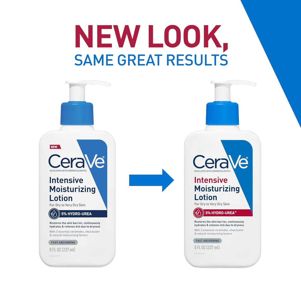 CeraVe Intensive Moisturizing Lotion, Hydro-Urea + Shea Butter, Body Lotion For Dry Skin, Relieves Signs Of Extra Dry Skin, Non Greasy Hydrating Cream For Rough, Tight, Red & Itchy Skin, 8oz