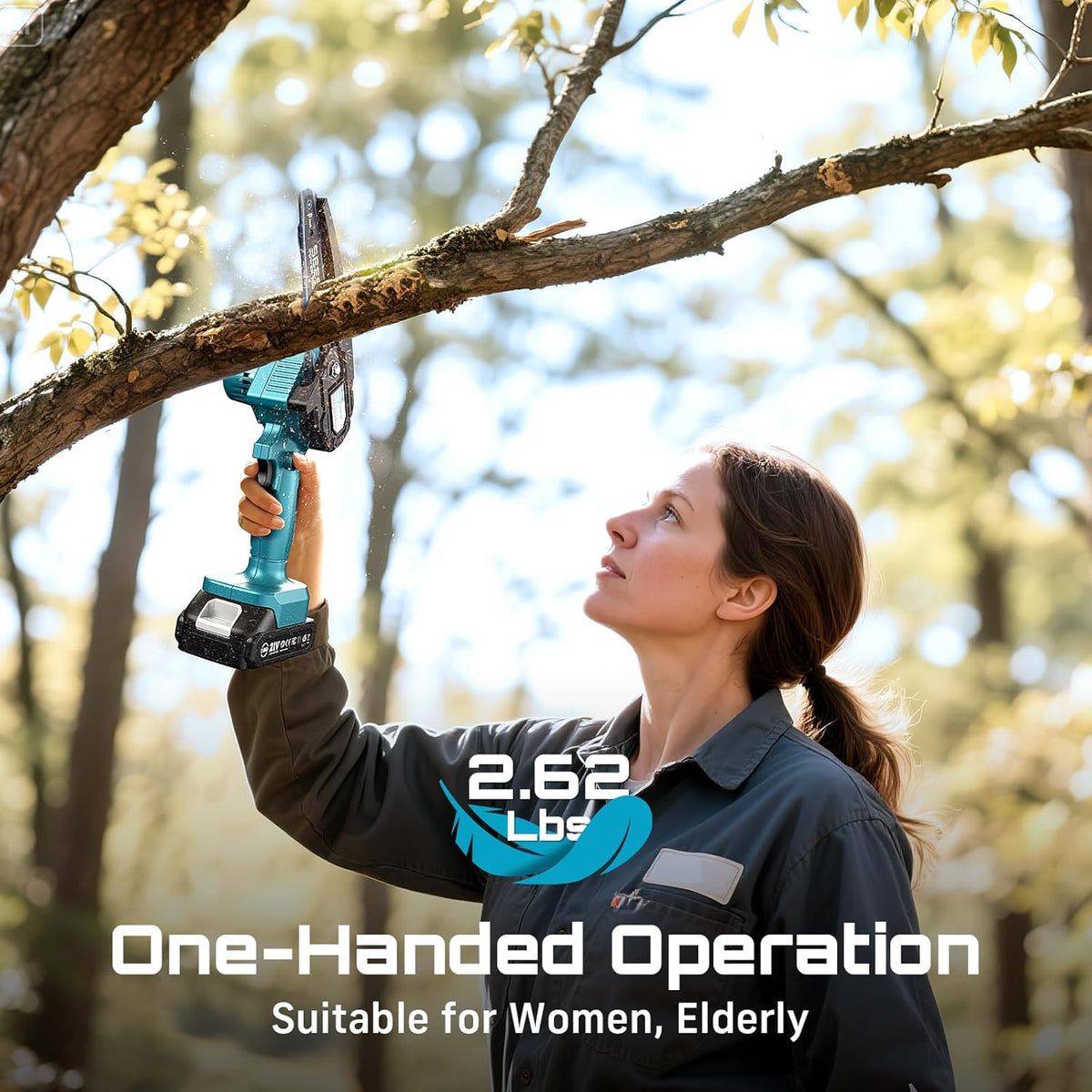 Seesii Mini Chainsaw, 6-inch Mini Chainsaw Cordless, Handheld Electric Power