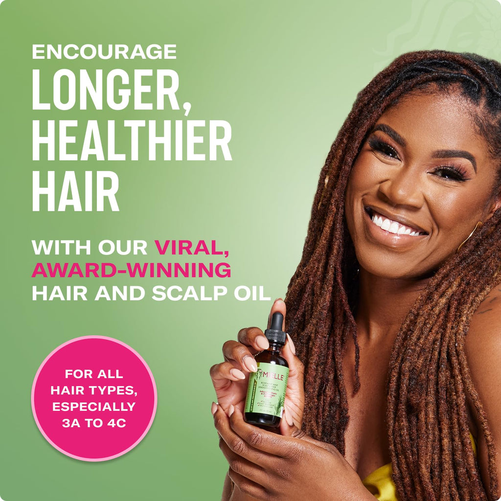 Mielle Organics Rosemary & Mint Hair Oil - Strengthening Biotin Oil Infused Frizzy & Damaged Hair Care - Split Ends & Dry Scalp Treatment to Support Longer, Healthier Strands, 2 Ounce