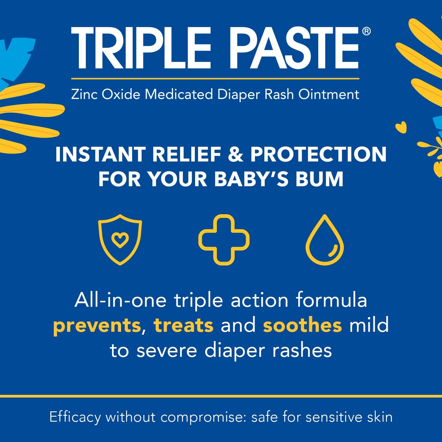 Triple Paste Diaper Rash Cream, Hypoallergenic Medicated Ointment for Babies, 16 oz (Packaging May Vary)