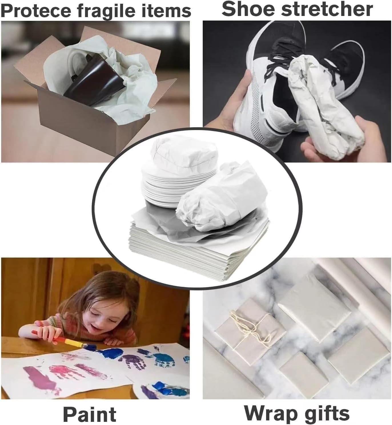 12 * 12 inch Packing Paper for Moving 100 Sheets Protecting Fragile China and Glasses,Small Wrapping Paper for Shipping and Moving Box Filler