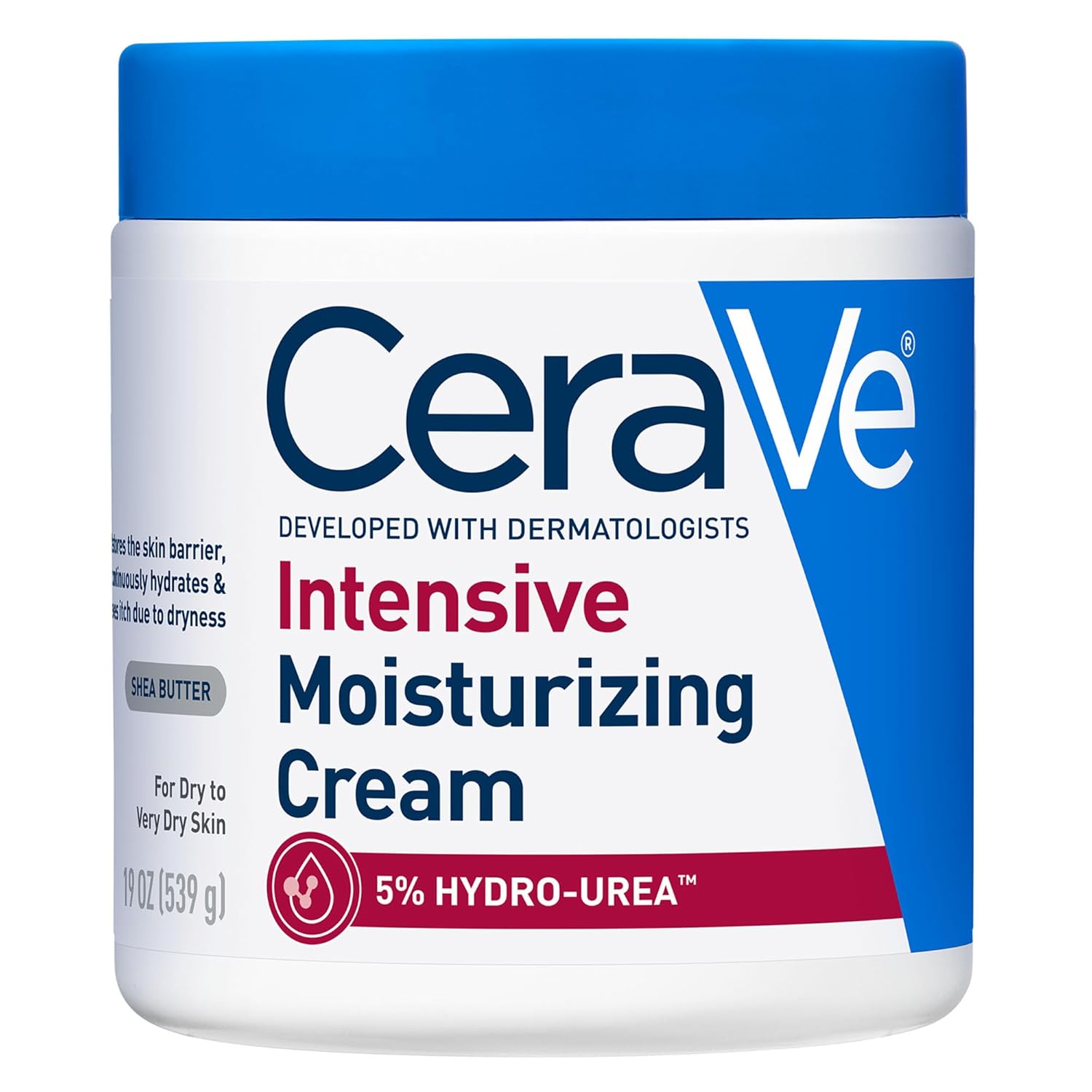 CeraVe Intensive Moisturizing Cream, Body Moisturizer With Shea Butter, 72H Hydration + Skin Barrier Repair, Fragrance-Free Body Lotion For Extremely Dry Skin, 19oz | Packaging May Vary
