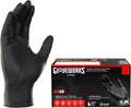 GLOVEWORKS Black Nitrile Gloves 5 Mil Disposable, Latex Free, Textured Grip for Food Service, Cooking, Professional Cleaning