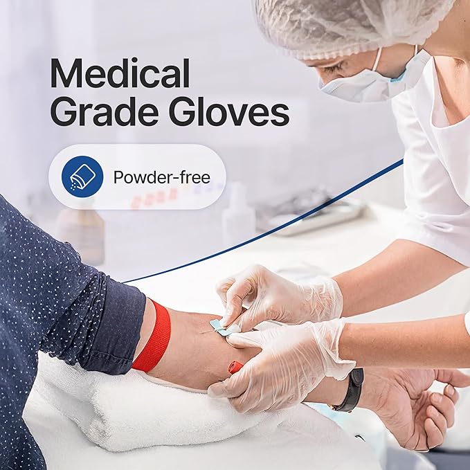 Schneider Clear Vinyl Exam Gloves, Latex-Free, Disposable Medical Gloves, Cleaning Gloves, Food Safe, Powder-Free, 4 mil