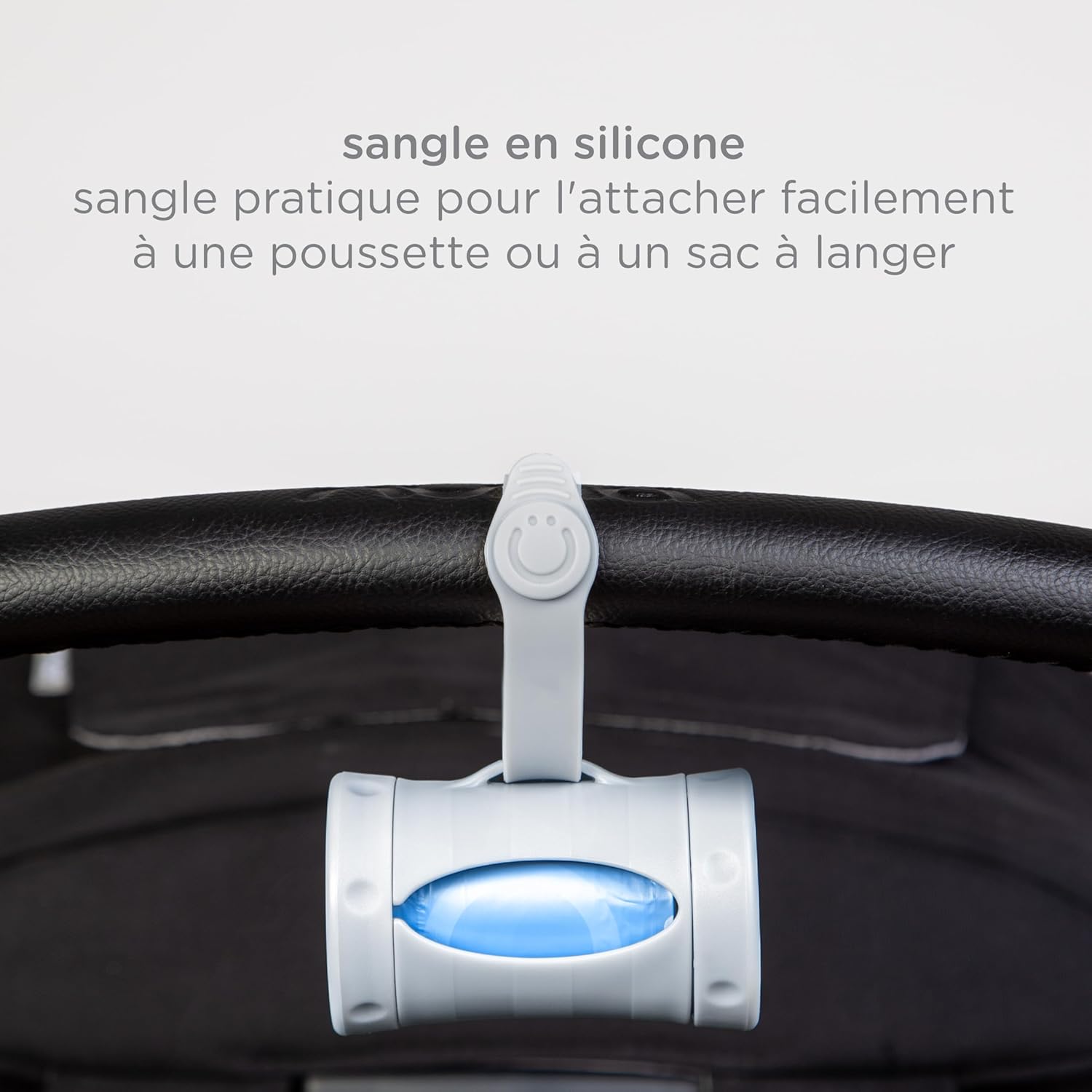 Ubbi Retractable On the Go Bag Dispenser for Travel, Diaper Bag Accessory Must Have for Newborn, Helpful Item, Baby Gift, Lavender Scented, Gray
