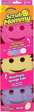 Scrub Daddy Scrub Mommy Sponges - Dish Scrubber + Non-Scratch Cleaning Sponges Kitchen, Bathroom + Multi-Surface Safe - Dual-Sided Dish Sponges for Scrubbing - Online Exclusive (3 Count)