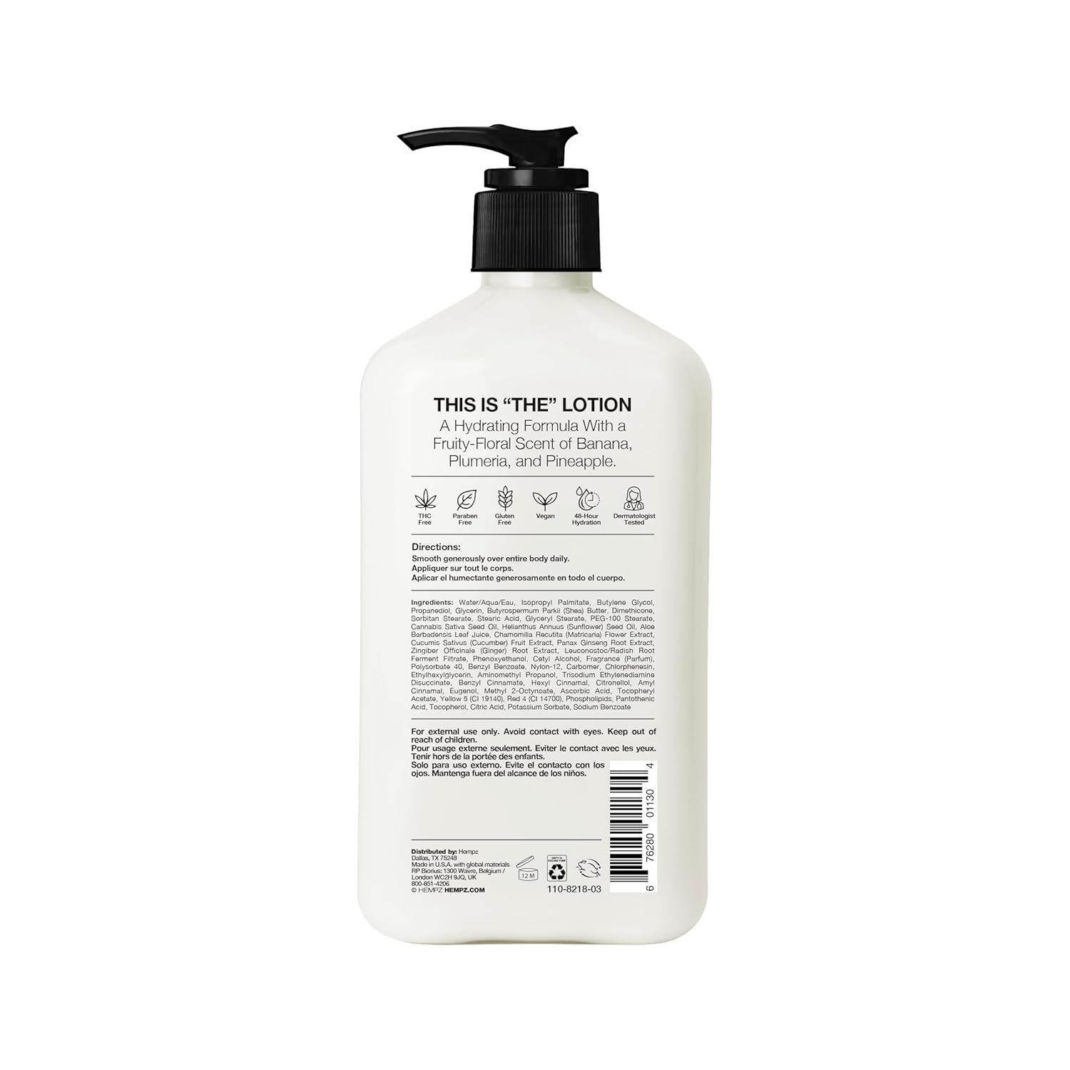Hempz Original, Natural Hemp Seed Oil Body Moisturizer with Shea Butter and Ginseng, Original Scent, Floral Banana, 17 Fl.Oz ( Packaging may vary )