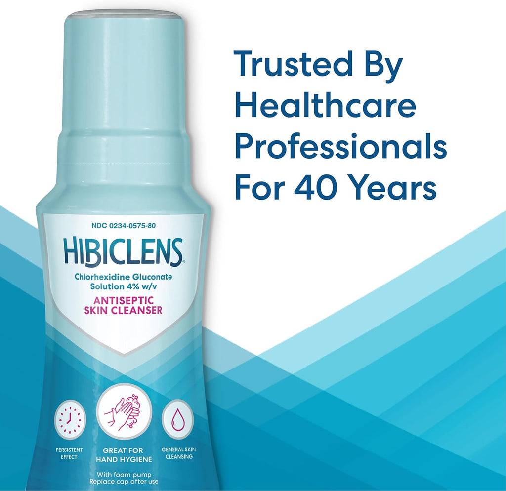Hibiclens – Antimicrobial and Antiseptic Soap and Skin Cleanser – 8 oz with Foaming Pump – for Home and Hospital – 4% CHG