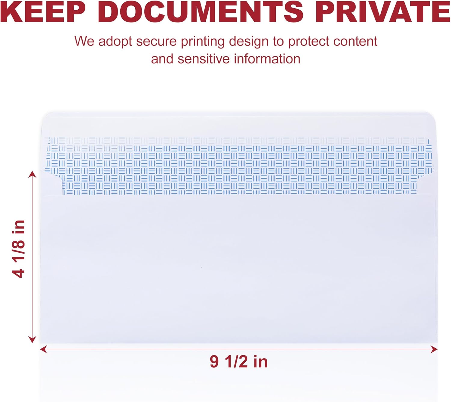 Zzrywuty #10 Letter Size Mailing Envelopes for Business, 60pcs Self Seal Windowless Security Envelopes 4-1/8 x 9-1/2 Inch White 24LB Paper