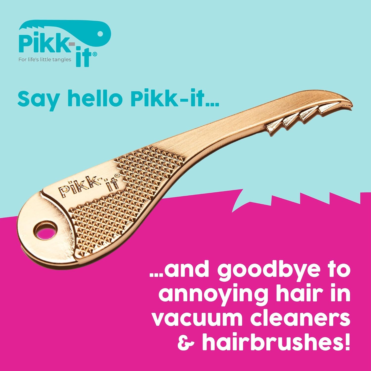 Pikk-it Vacuum Hair Brush Cleaner Tool – Removes Tangled Hair from Vacuums & Hairbrushes | Pet & Human Hair Removal Comb Rake | Improves Vacuum Cleaning Power (Single/Twin Pack) (1)