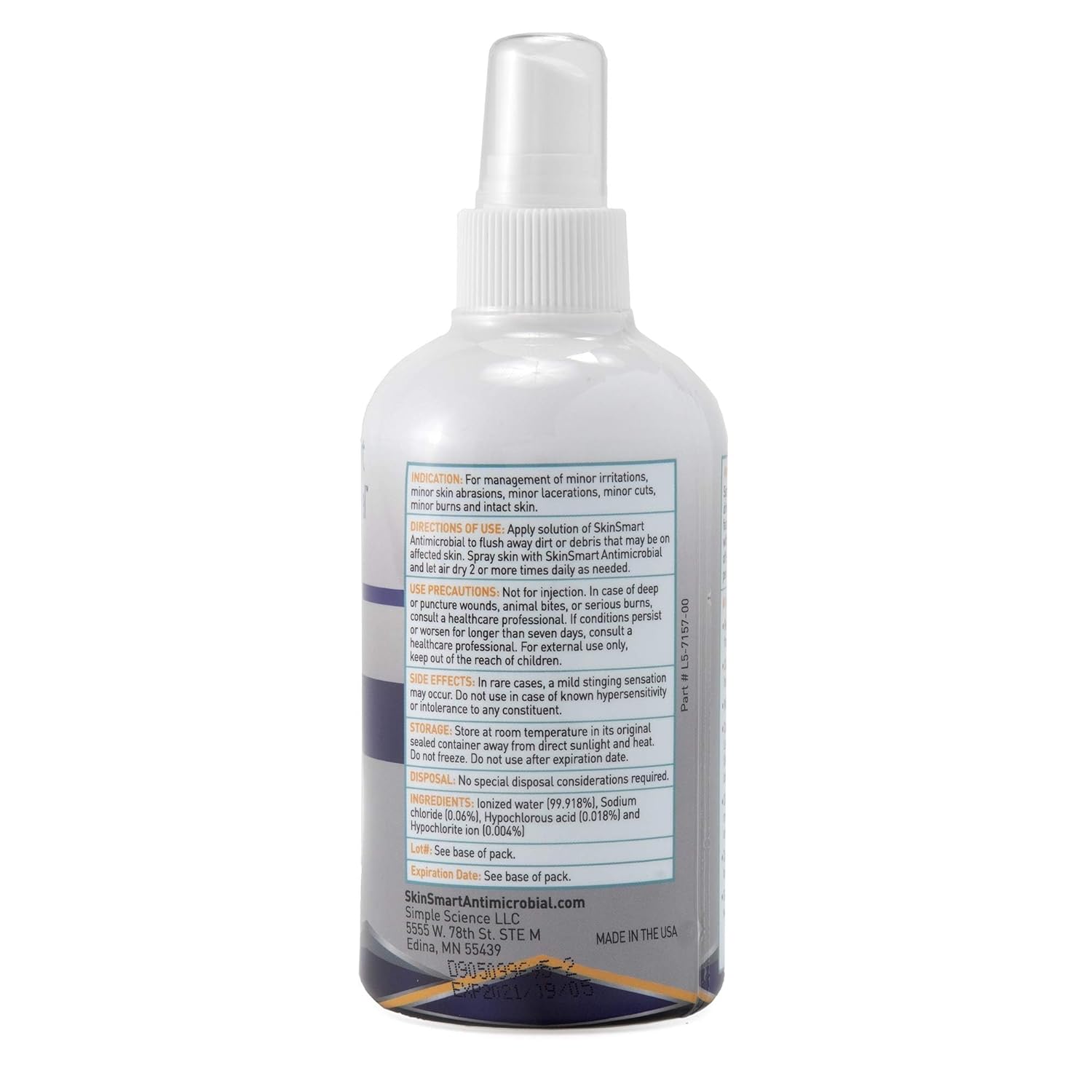 SkinSmart Antimicrobial Facial Cleanser for Breakouts & Blemishes; Hypochlorous Acid Formula Targets Bacteria to Reduce Skin Irritation and Flush Pores Clean, 8 oz Spray, All Ages & All Skin Types