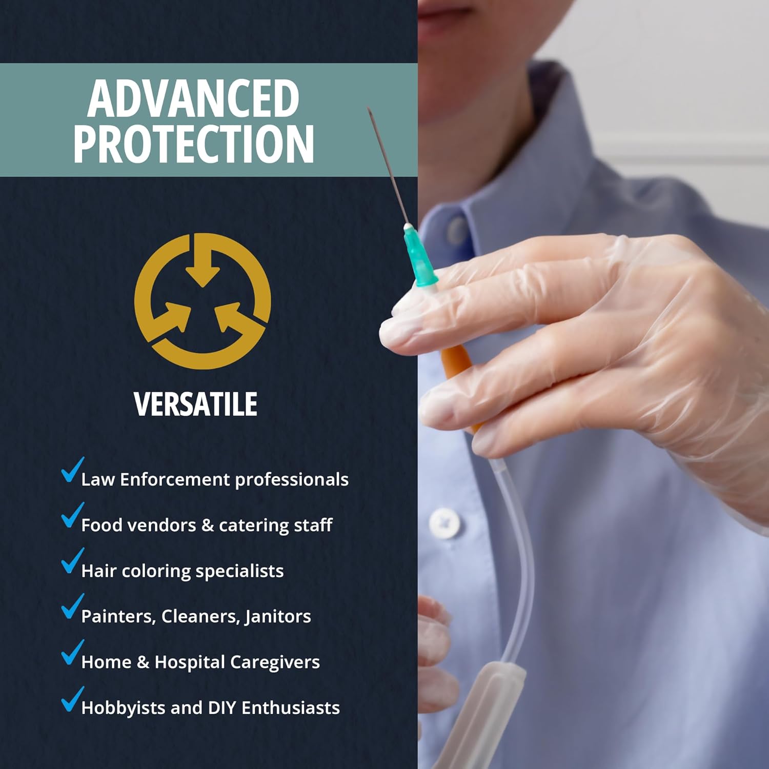 MED PRIDE Disposable Medical Grade Vinyl Exam Gloves, Latex & Powder Free, Ultra-Strong, for Healthcare & Food Handling (Medium (Pack of 100) 100 Clear)